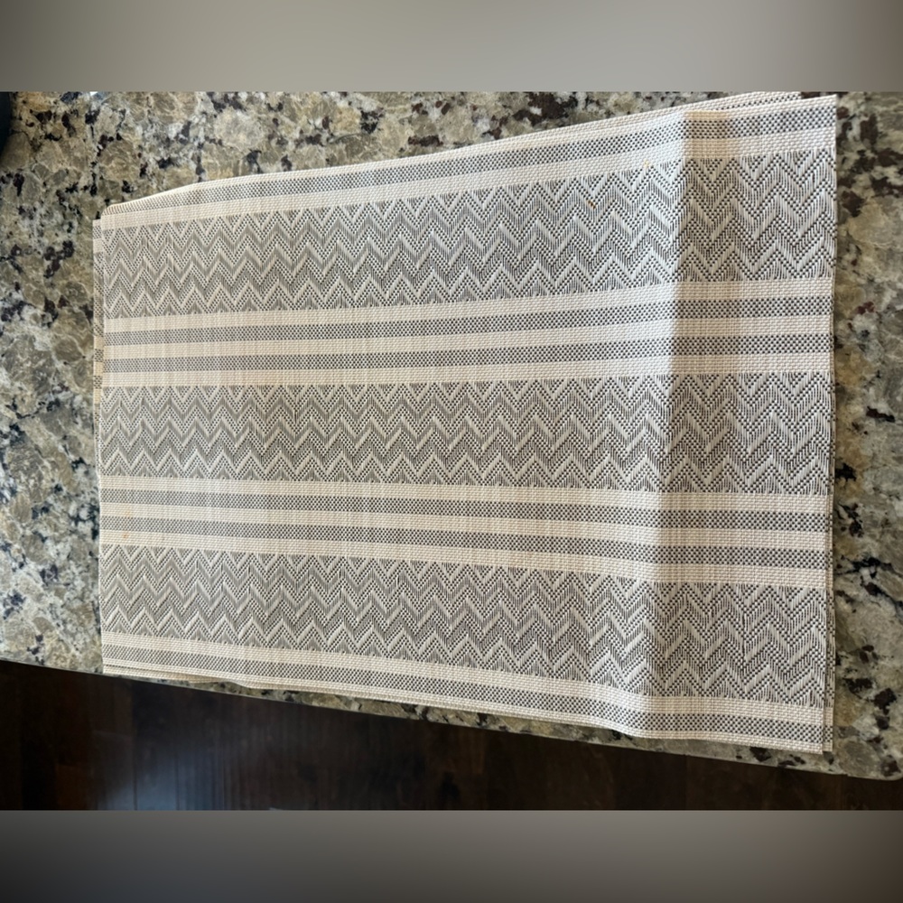 Set of Gray and Cream Table Placemats